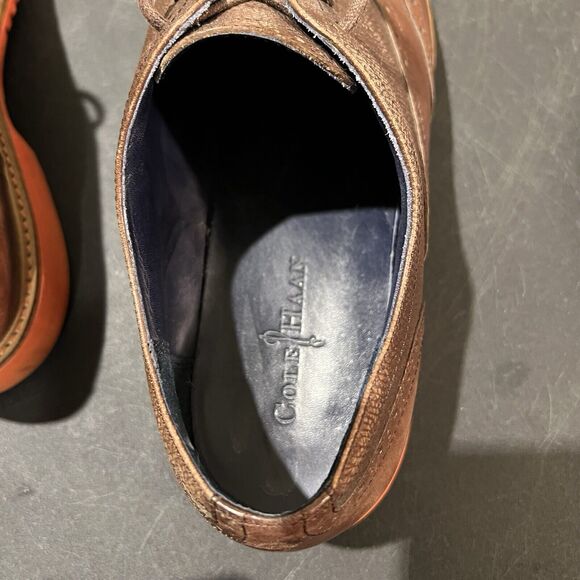 Cole Haan Great Jones Wingtip Oxfords Mens 11 M Brown Orange C11235 Dress Casual - Picture 10 of 11